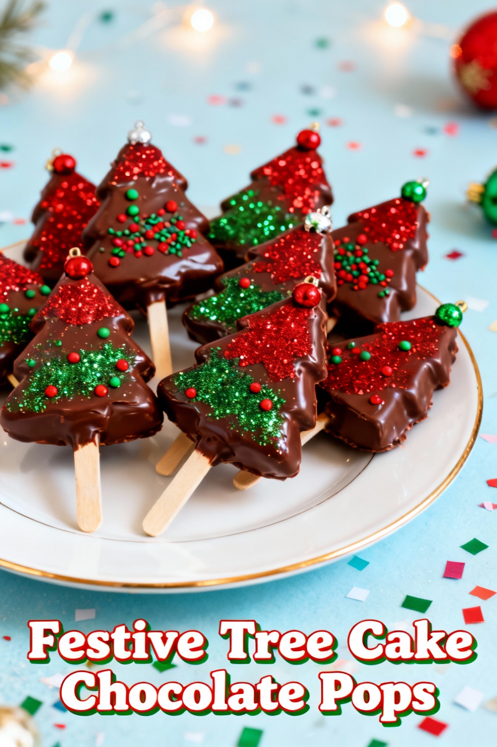 Festive Tree Cake Chocolate Pops
