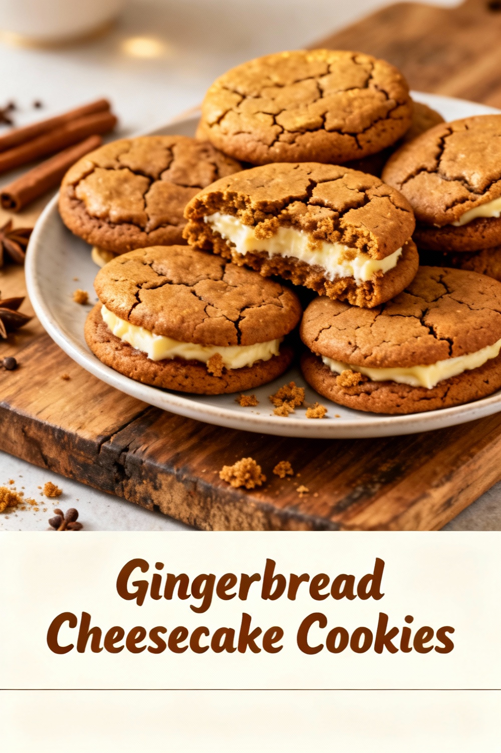 Gingerbread Cheesecake Cookies