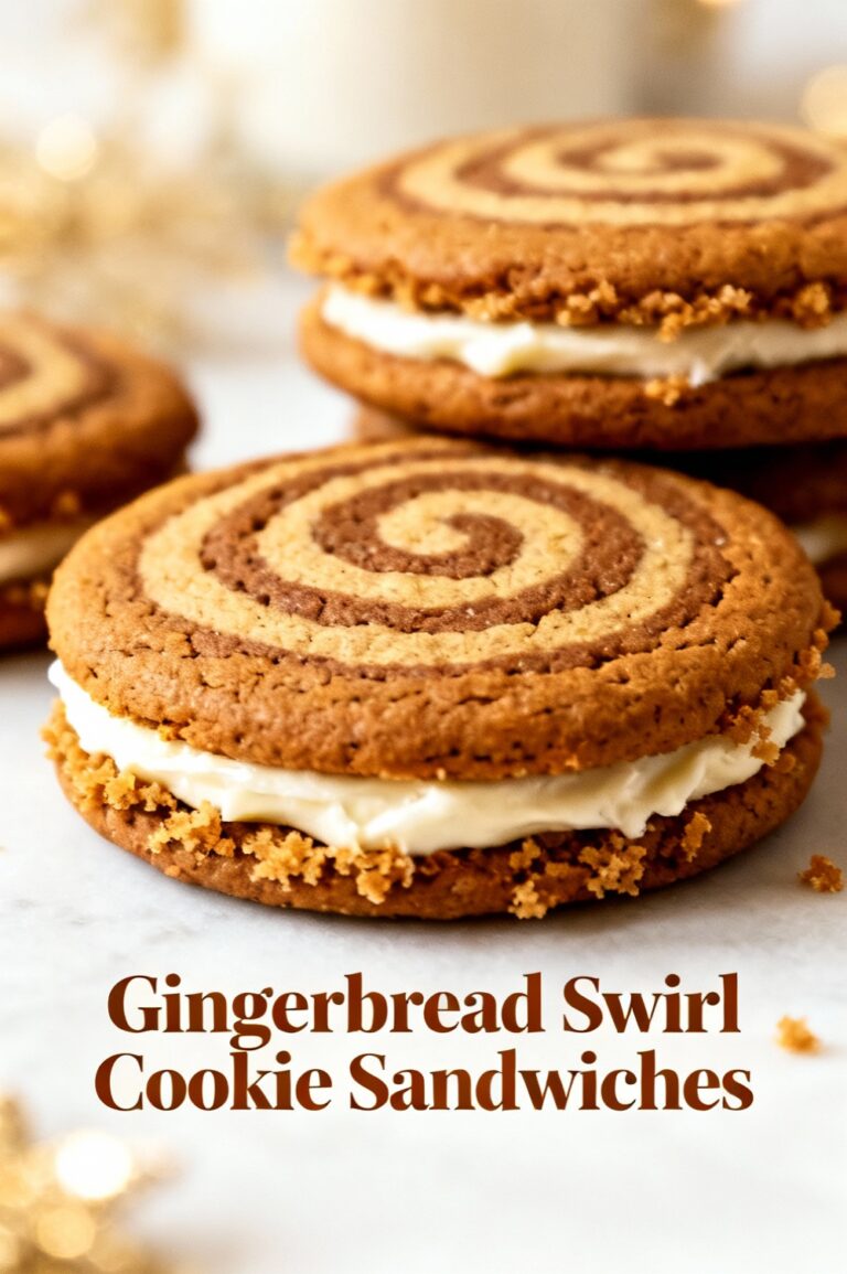 Gingerbread Swirl Cookie Sandwiches