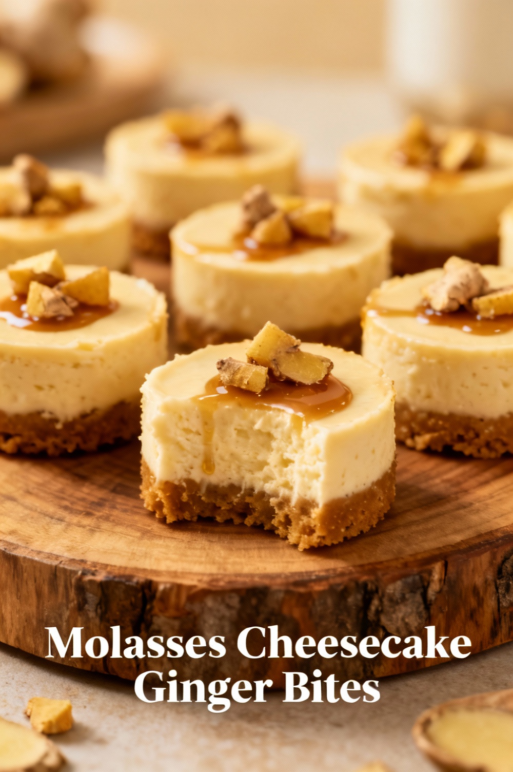 Molasses Cheesecake Ginger Bites