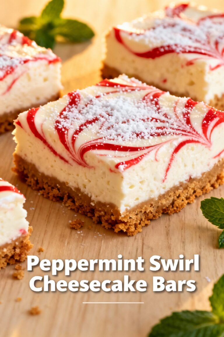 Peppermint Swirl Cheesecake Bars