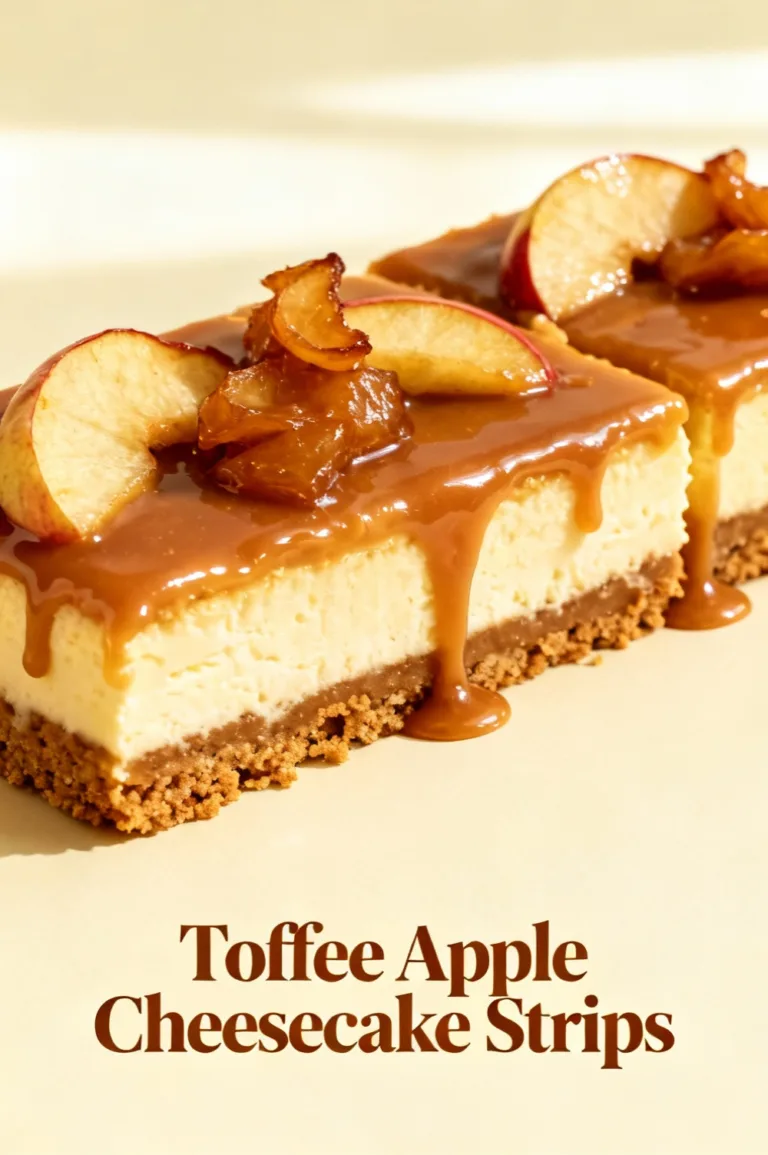 Toffee Apple Cheesecake Strips