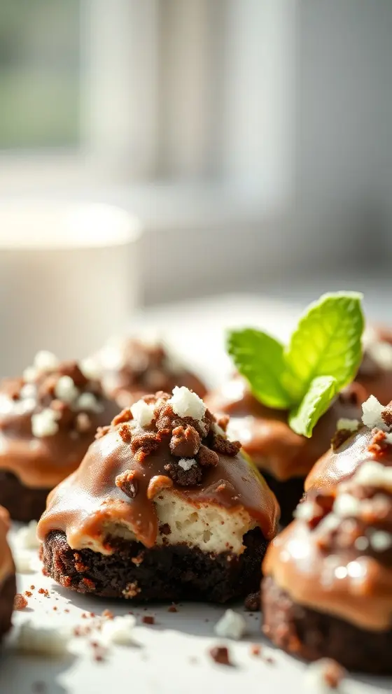 Chocolate Mint Cheesecake Nuggets