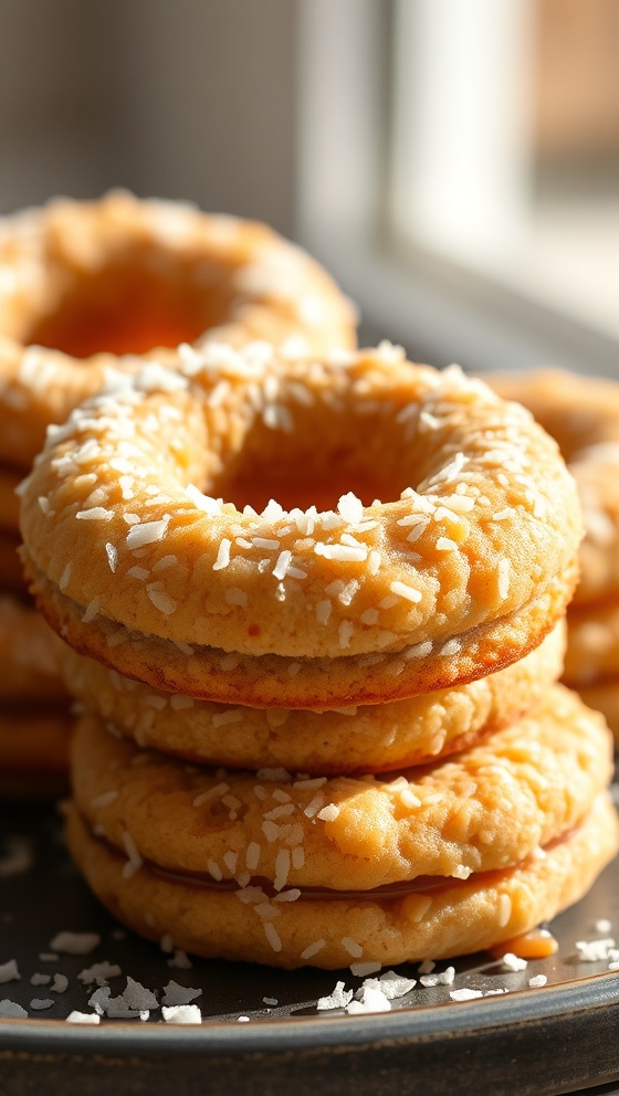 Coconut Caramel Cookie Rings