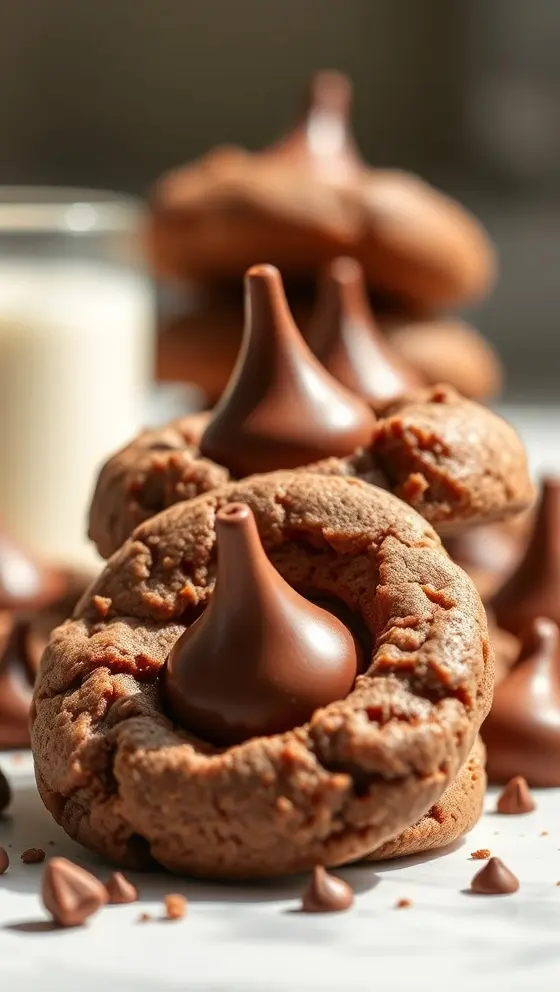 Chocolate Kiss Peanut Butter Cookies