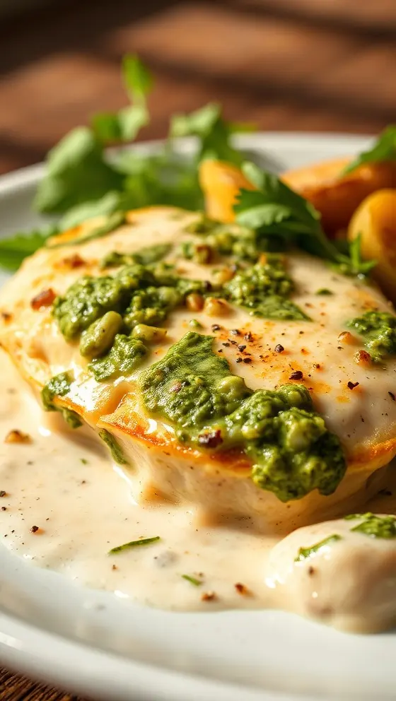 Creamy Garlic Pesto Chicken Recipe Easy Delicious Meal