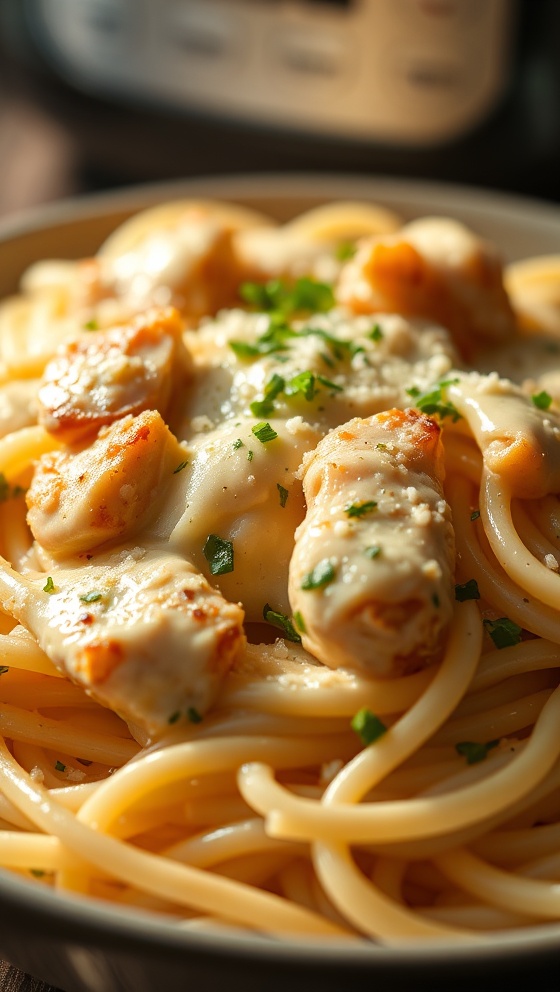 Instant Pot Creamy Garlic Parmesan Chicken Pasta Recipe