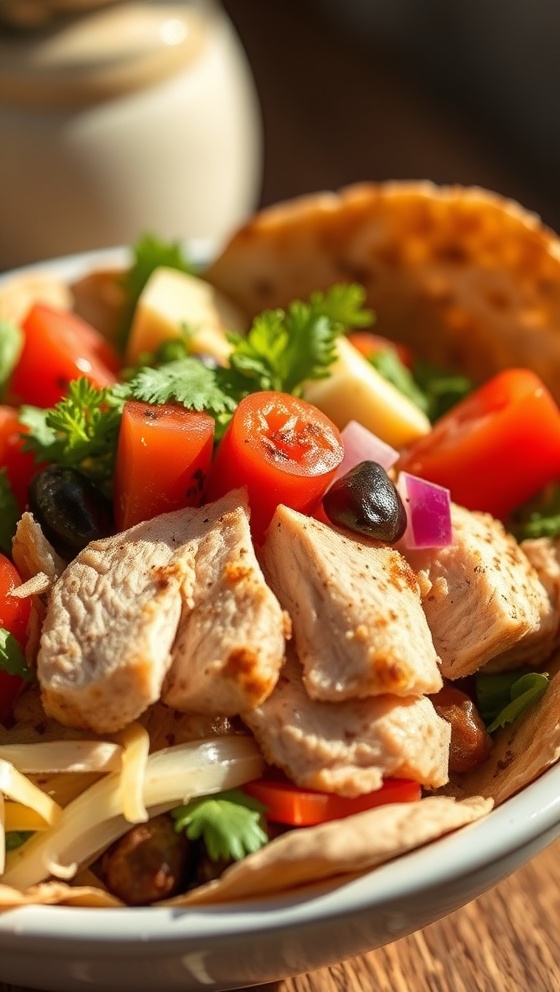 Leftover Chicken Gyros Bowls Easy Mediterranean Recipe