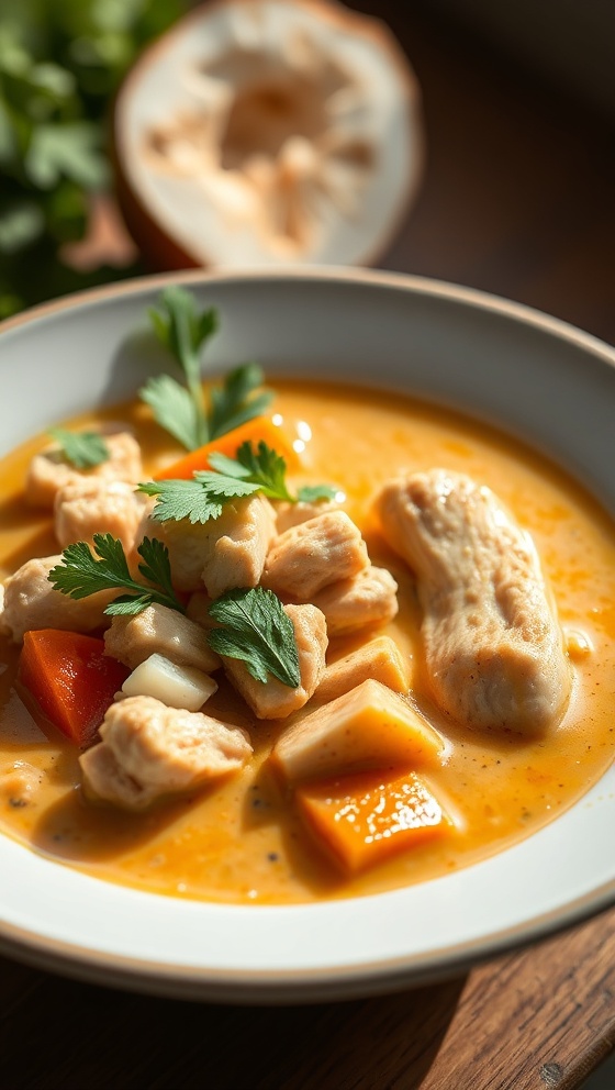 Thai Coconut Curry Chicken Soup Easy Creamy Recipe
