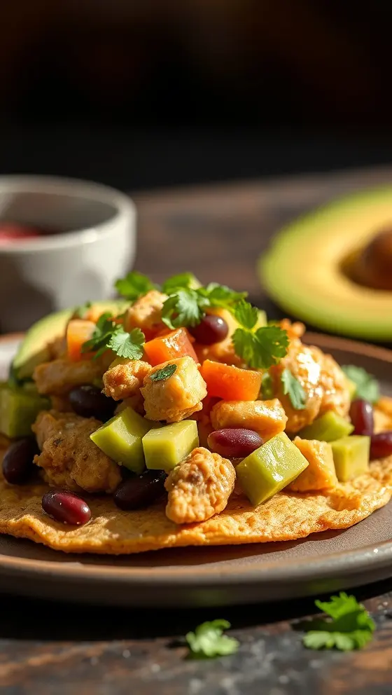 Chicken Guacamole And Bean Tostadas Easy Mexican Recipe