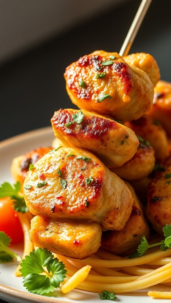 Chicken Spiedini Recipe With Amogio Sauce Easy Italian Skewers