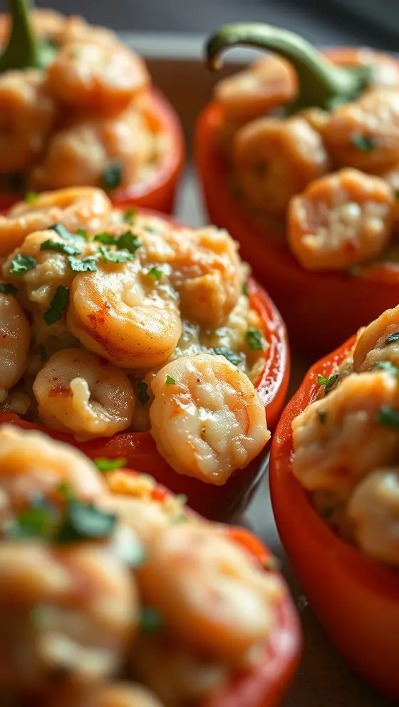 Crab And Shrimp Stuffed Bell Peppers Recipe Easy Delicious